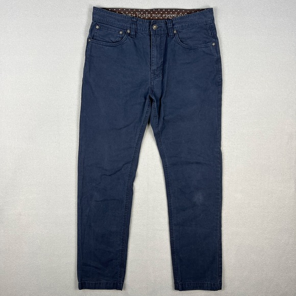 Prana Pants Mens 32x29 Navy Blue‎ Casual Travel Hiking Chino Work Tapered - Picture 1 of 7